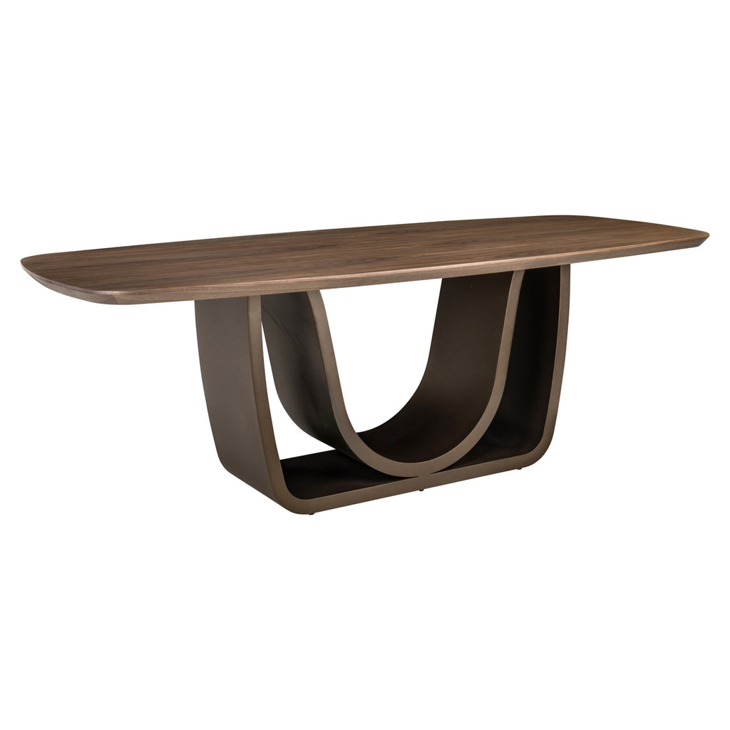 Eettafel Windsor notenhout 230 messing onderstel