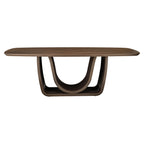 Eettafel Windsor notenhout 230 messing onderstel