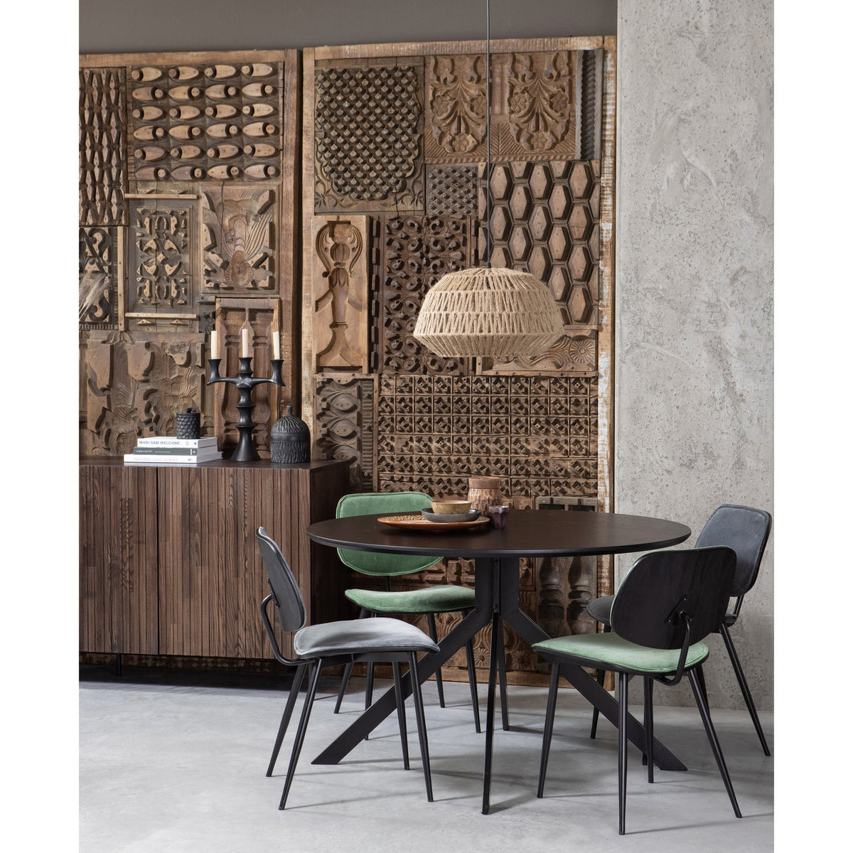 BRUNO ronde eettafel MDF zwart Ø120 cm