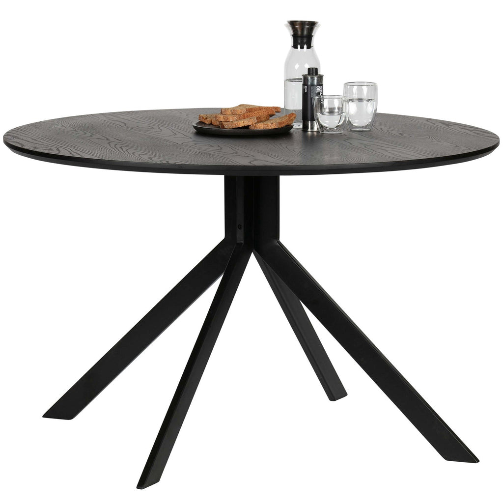 BRUNO ronde eettafel MDF zwart Ø120 cm