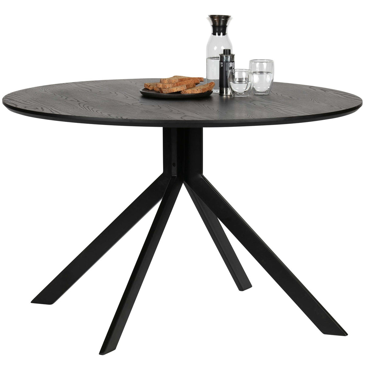 BRUNO ronde eettafel MDF zwart Ø120 cm