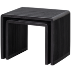 WILLA BIJZETTAFELS RECYCLED TEAK ZWART - SET VAN 2