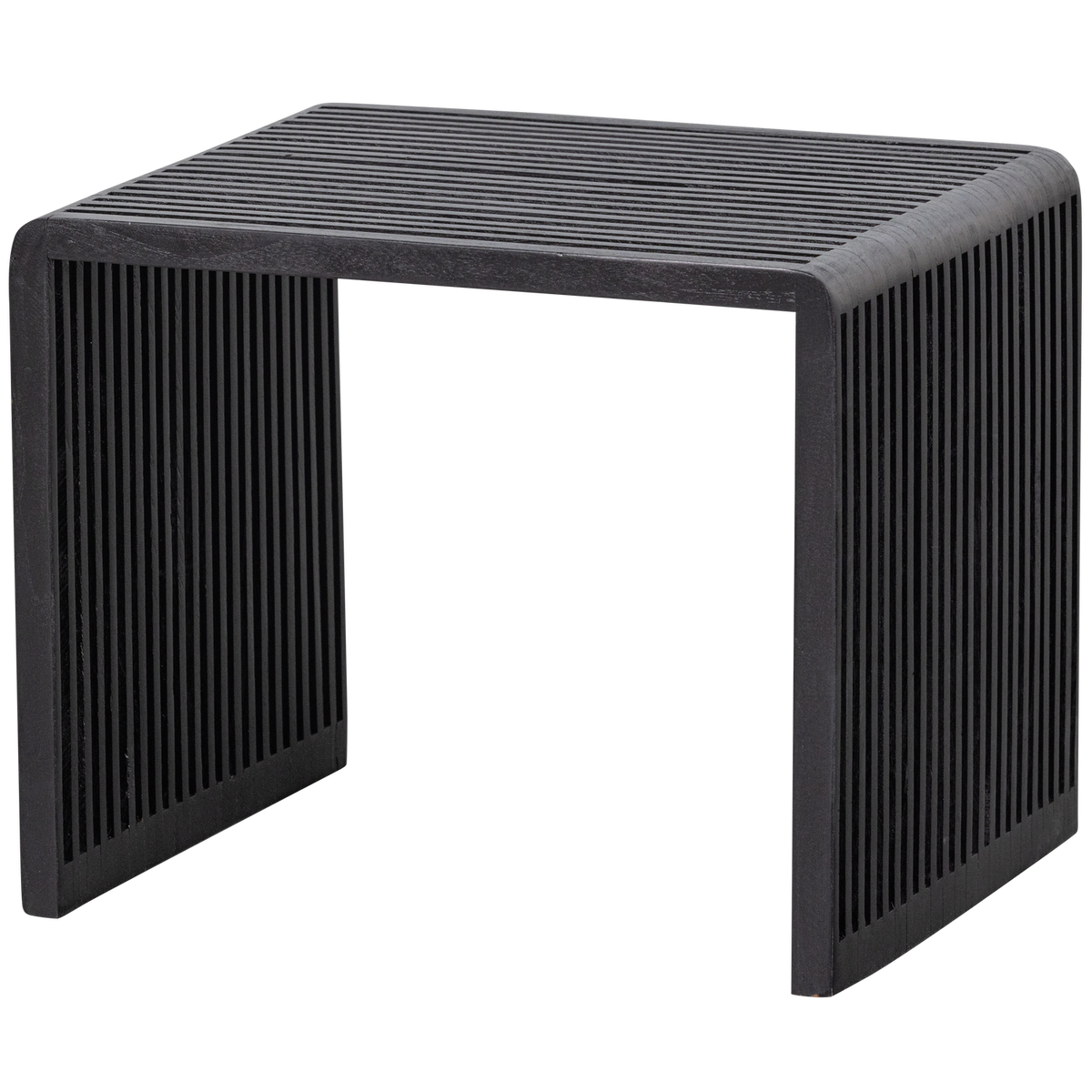WILLA BIJZETTAFELS RECYCLED TEAK ZWART - SET VAN 2