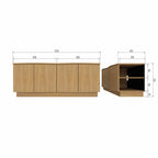ZUMA tv-meubel 133 cm eikenfineer transparant [FSC]