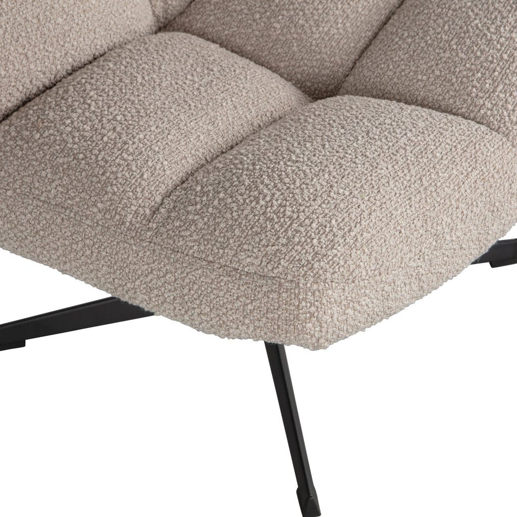 Vinny draaifauteuil bouclé zandkleurig