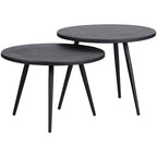 Suze bijzettafels hout/metaal zwart - set van 2