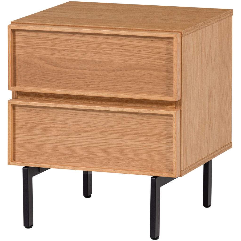 Tours ladekast/nachtkastje, 2 lades, melamine/MDF, zand