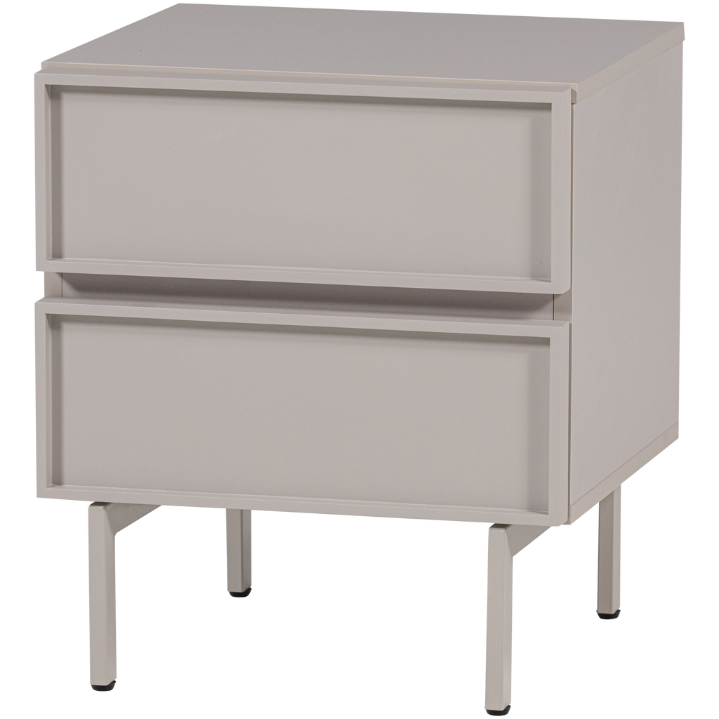 Tours ladekast/nachtkastje, 2 lades, melamine/MDF, zand