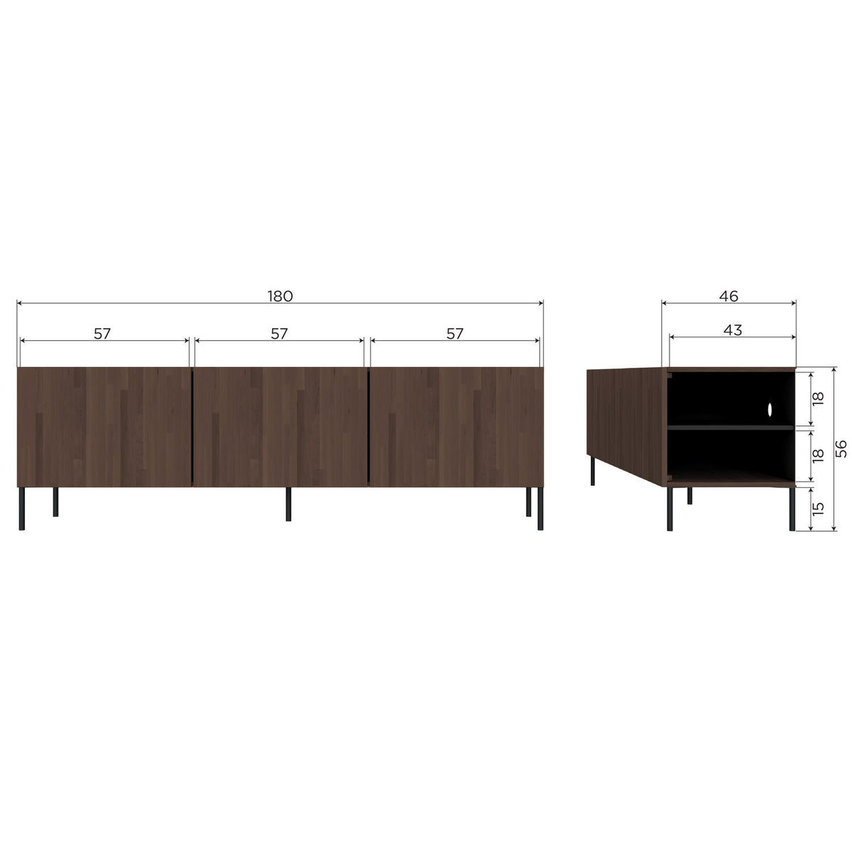 BONO GRAVURE tv-meubel essenhout bruin (FSC)