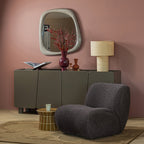 PLU decoratieve bijzettafel Ø 38 x 30 cm keramiek honinggeel