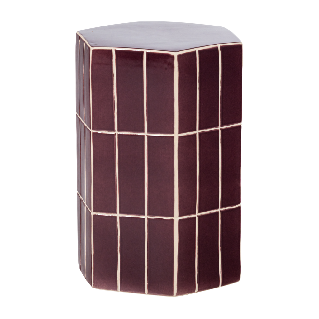 PLU decoratieve bijzettafel 42 x 30 x 26 cm keramiek paars
