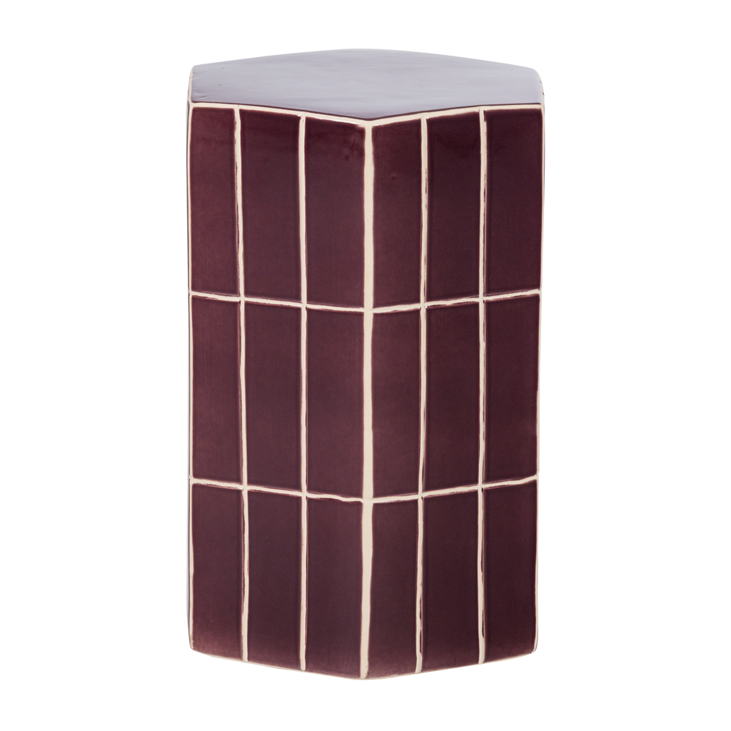 PLU decoratieve bijzettafel 42 x 30 x 26 cm keramiek paars