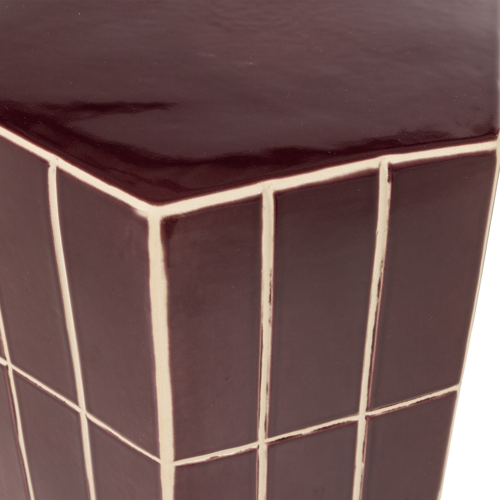 PLU decoratieve bijzettafel 42 x 30 x 26 cm keramiek paars