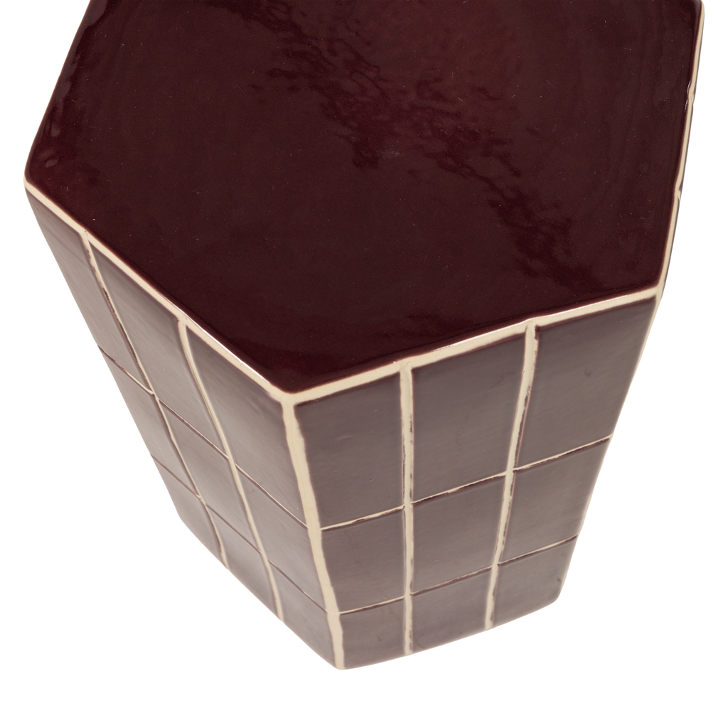 PLU decoratieve bijzettafel 42 x 30 x 26 cm keramiek paars