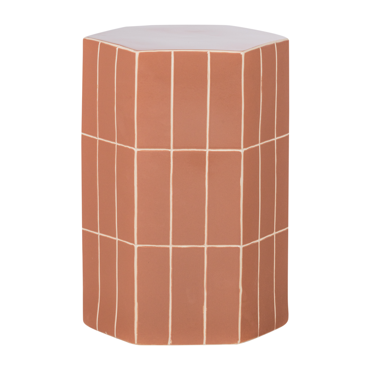 PLU decoratieve bijzettafel 54x38x32 cm keramiek oudroze