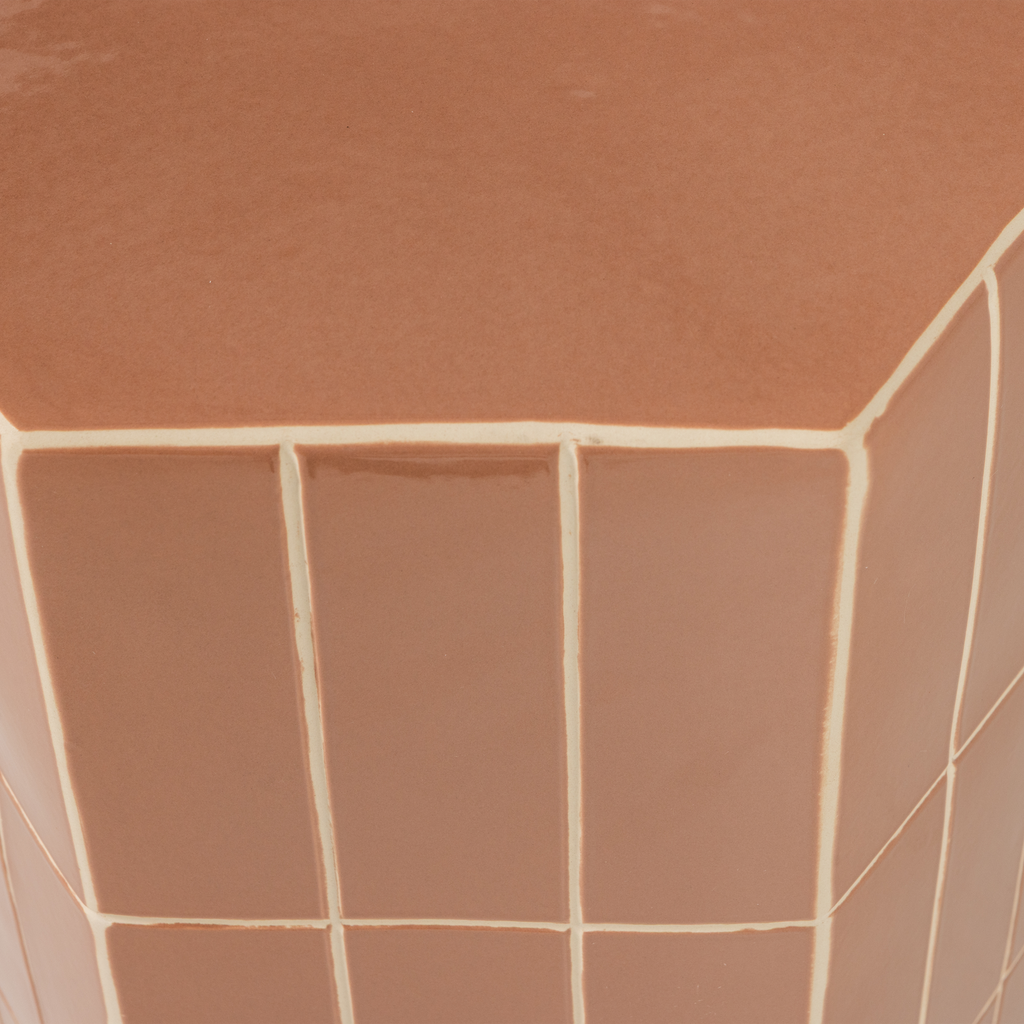 PLU decoratieve bijzettafel 54x38x32 cm keramiek oudroze