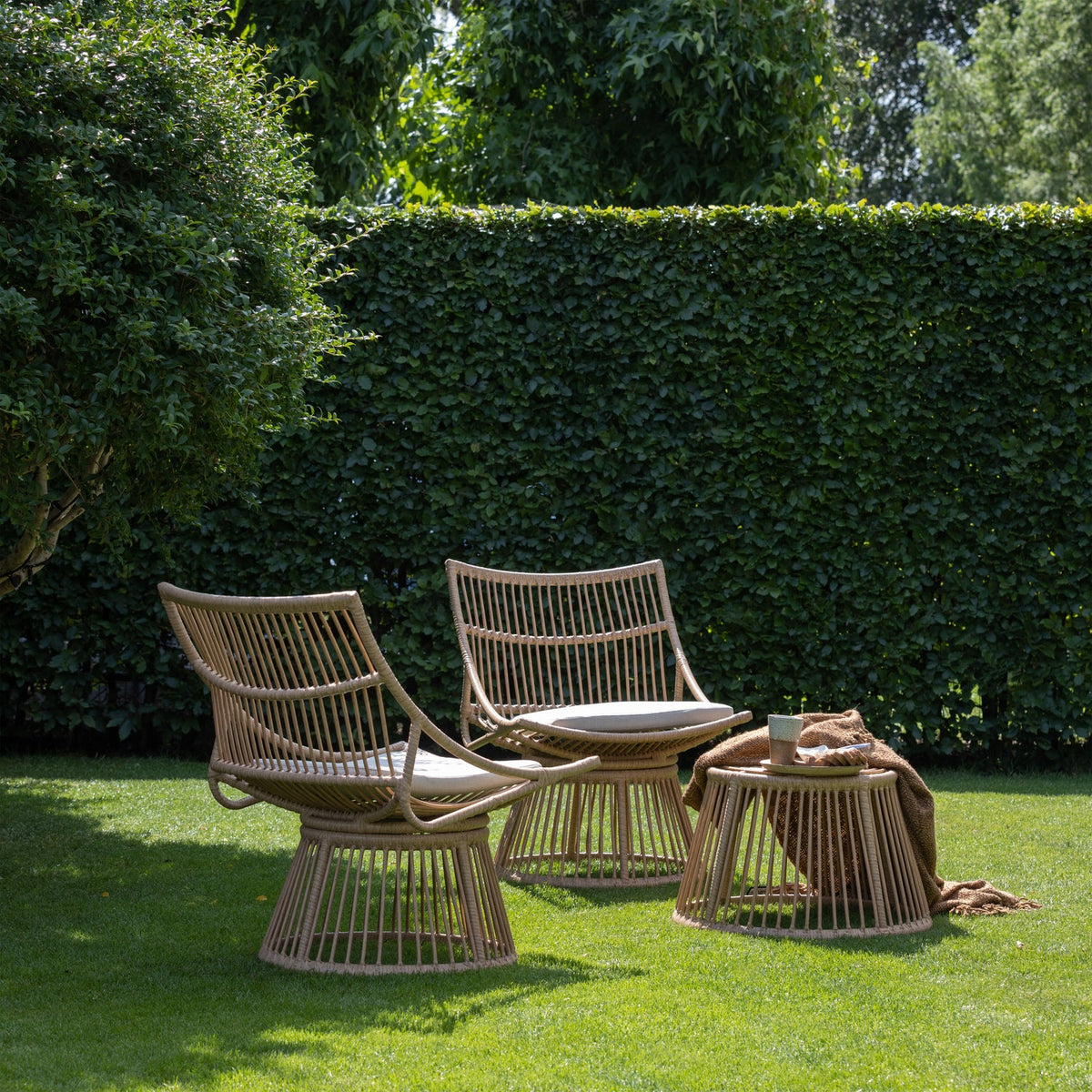 Alatna tuinstoel van naturel wicker
