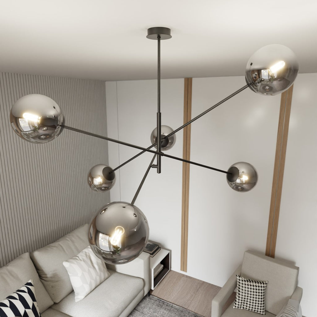 Hanglamp LINEAR 6 ZWART/GRAFIET