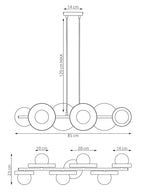 Hanglamp 6 BL MOKKA