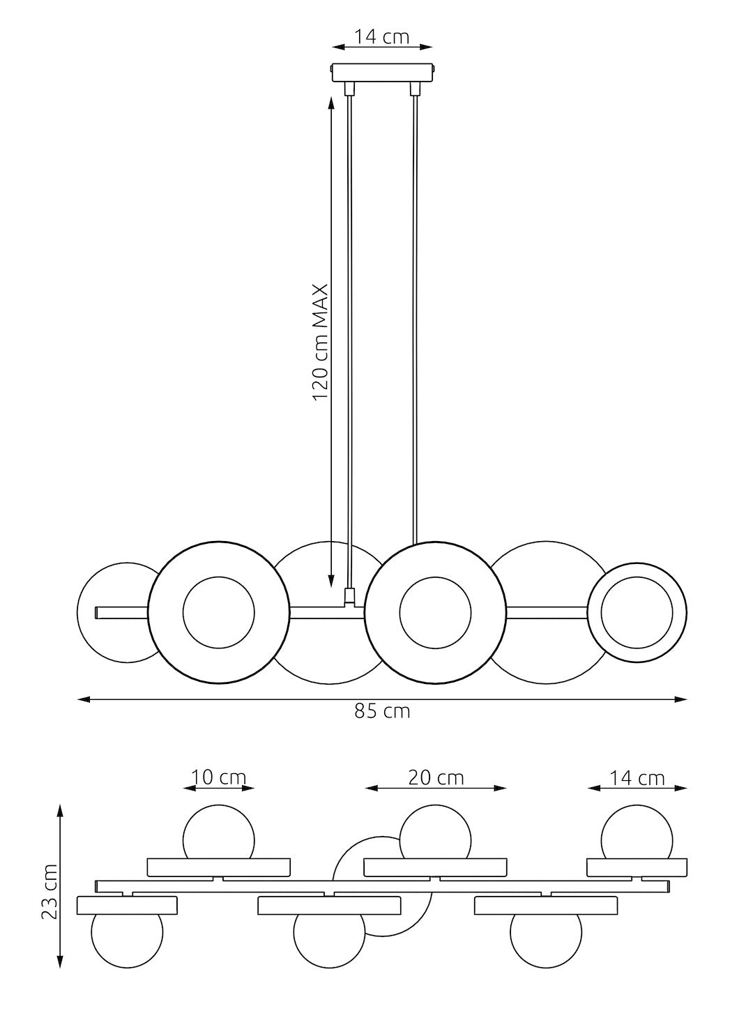 Hanglamp 6 BL MOKKA