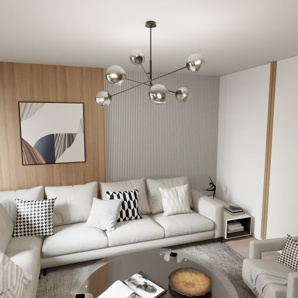 Hanglamp LINEAR 6 ZWART/GRAFIET
