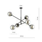 Hanglamp LINEAR 6 ZWART/GRAFIET