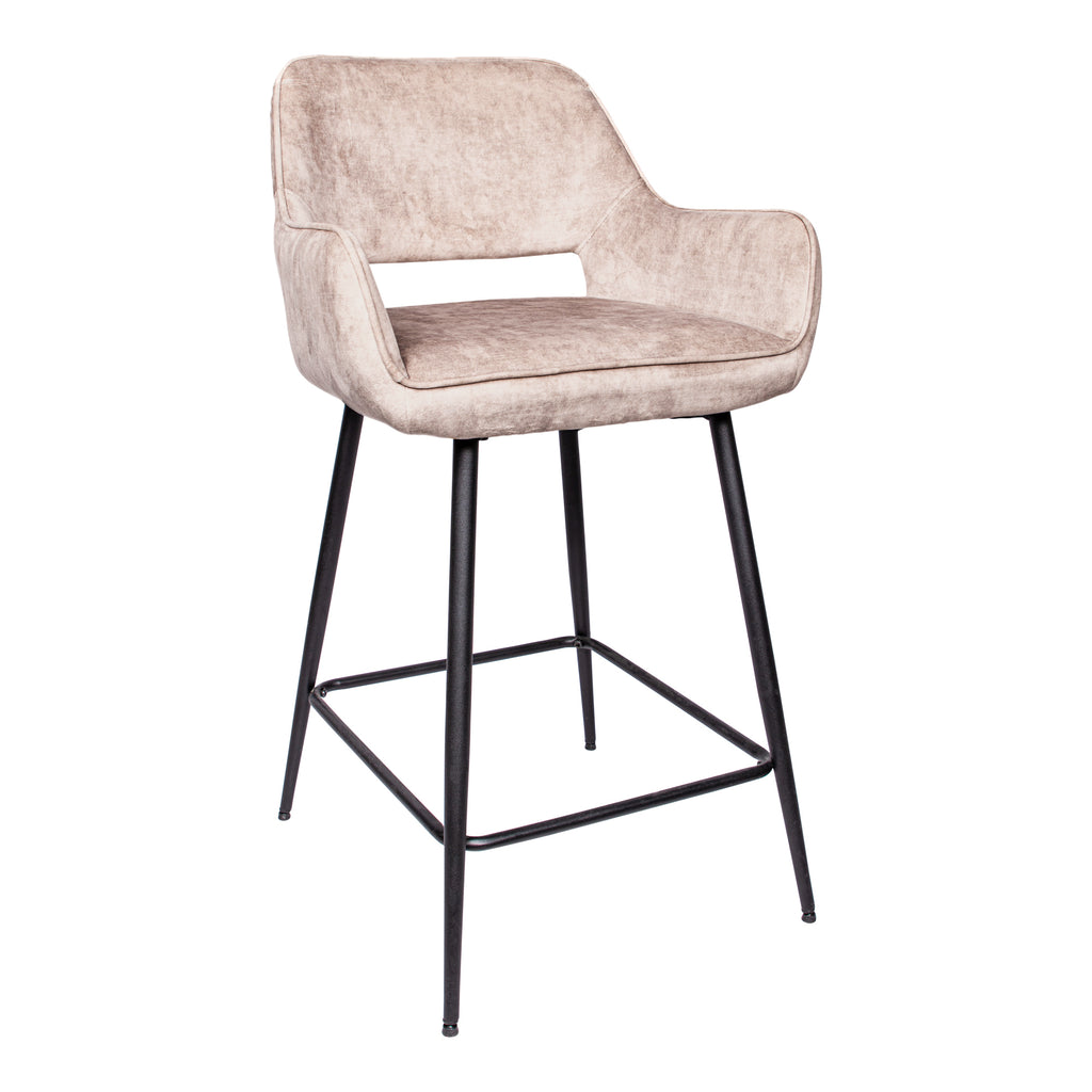 Fal LOW fluwelen kaki barkruk PTMD (set van 2)