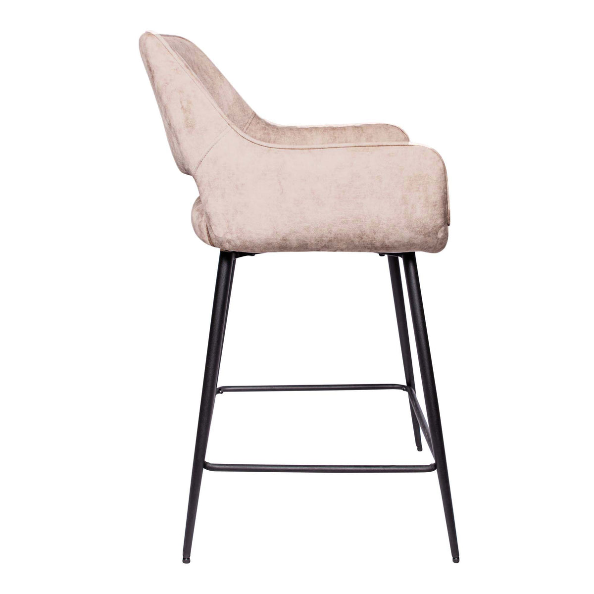 Fal LOW fluwelen kaki barkruk PTMD (set van 2)