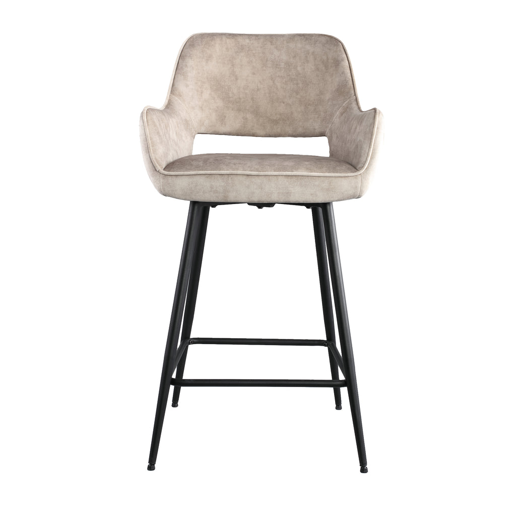 Fal LOW fluwelen kaki barkruk PTMD (set van 2)
