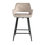 Fal LOW fluwelen kaki barkruk PTMD (set van 2)