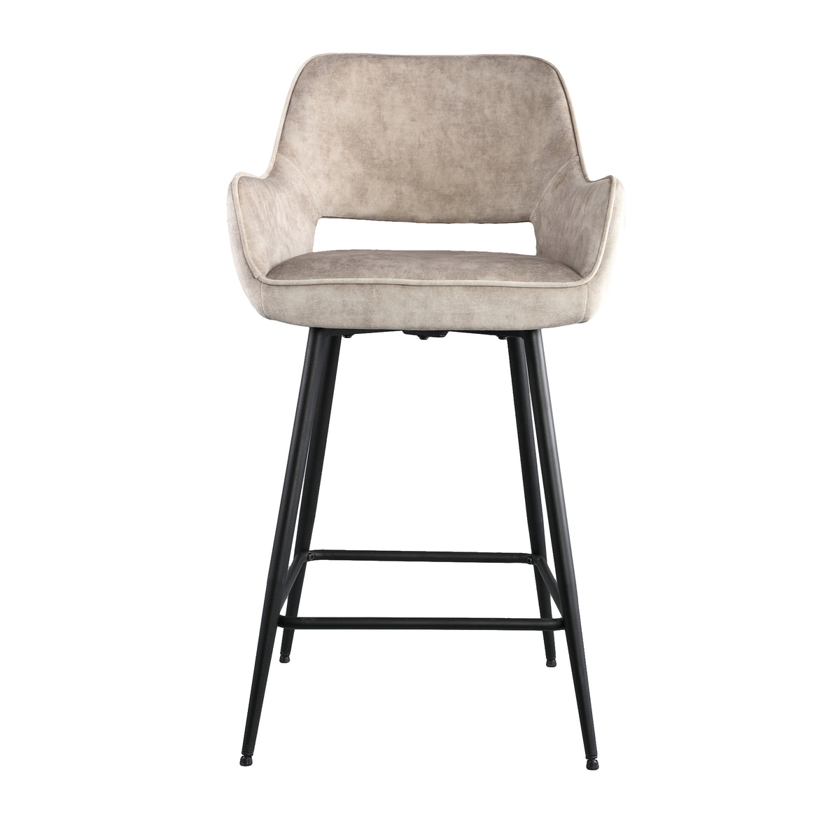 Fal LOW fluwelen kaki barkruk PTMD (set van 2)