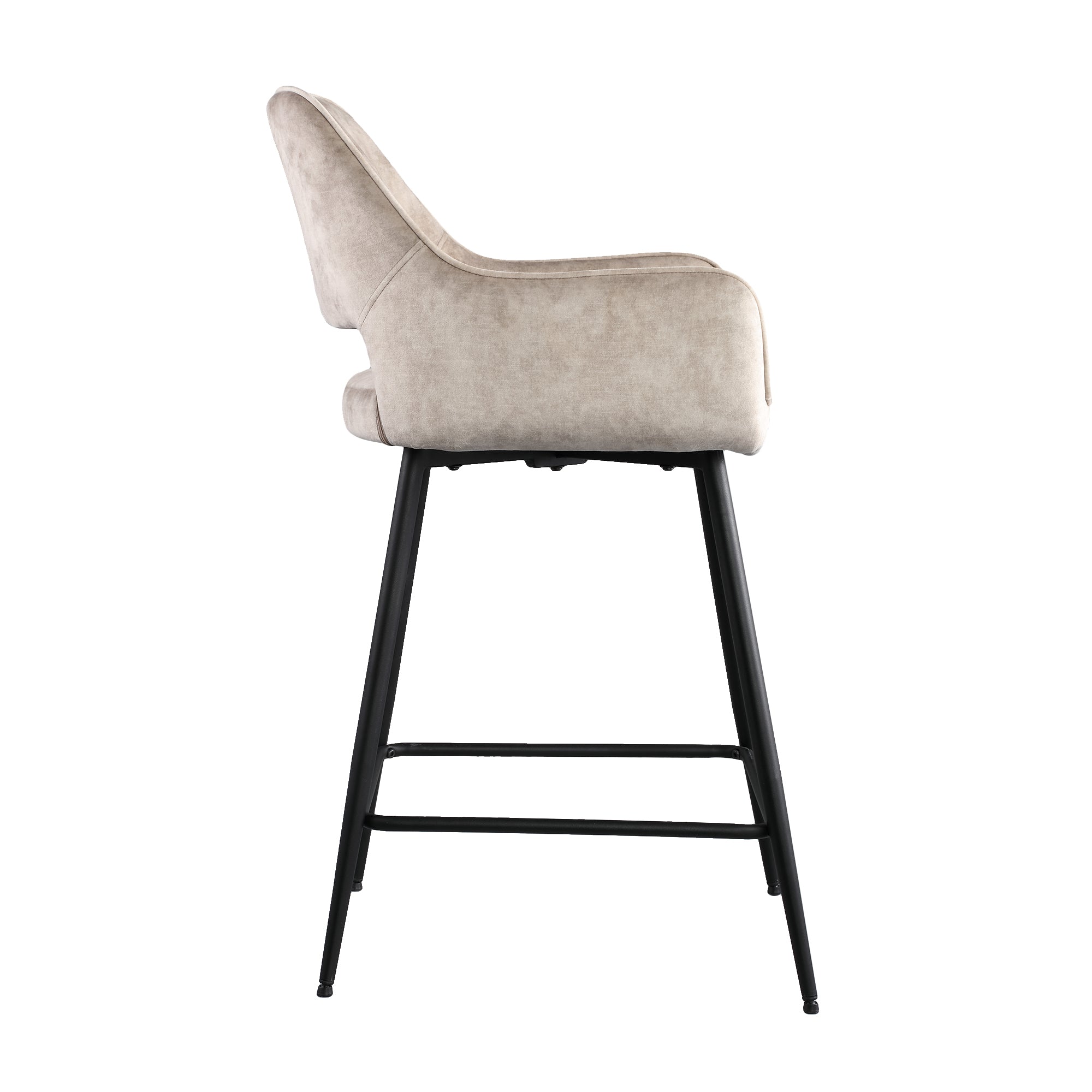 Fal LOW fluwelen kaki barkruk PTMD (set van 2)