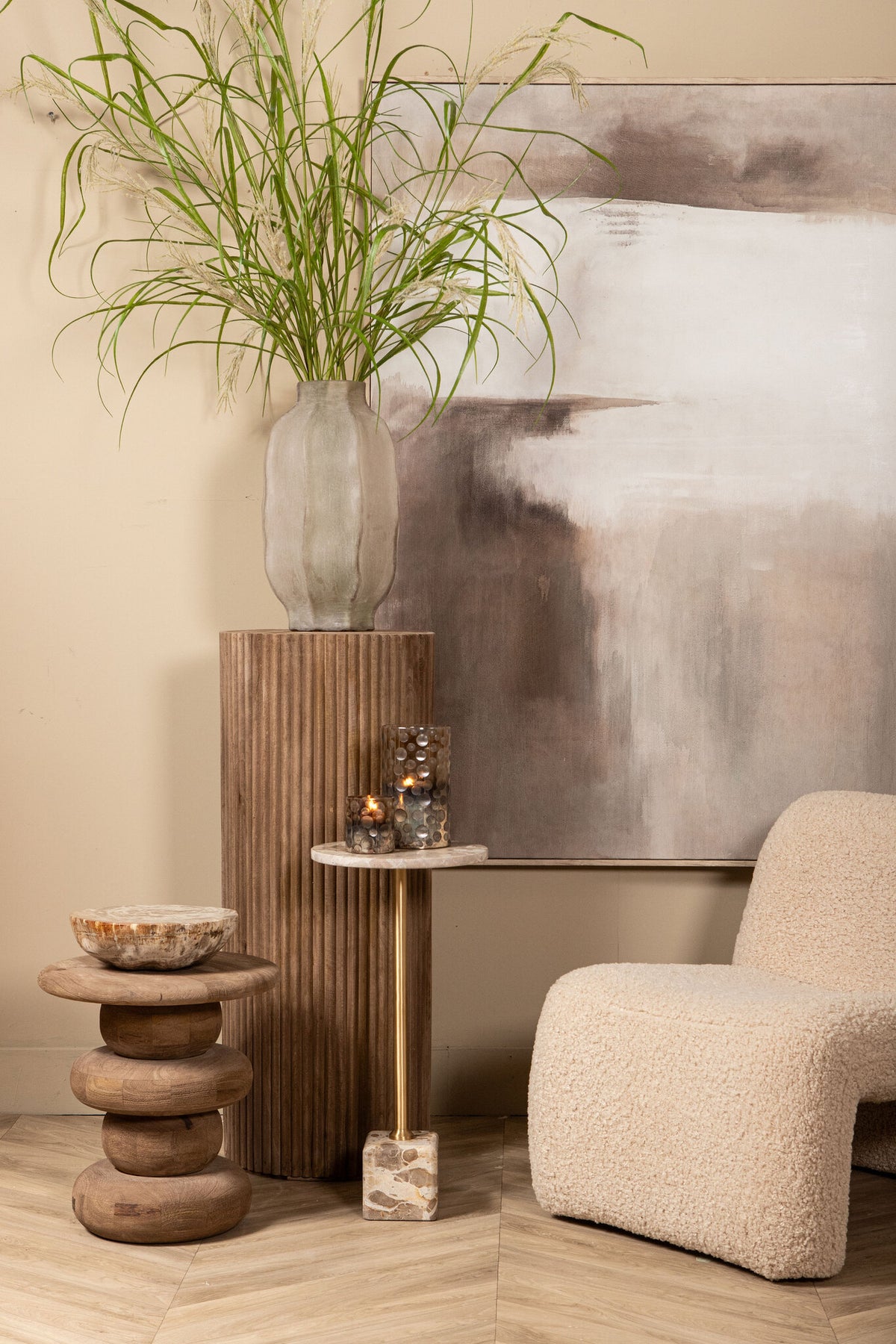 Oslo fauteuil teddy beige