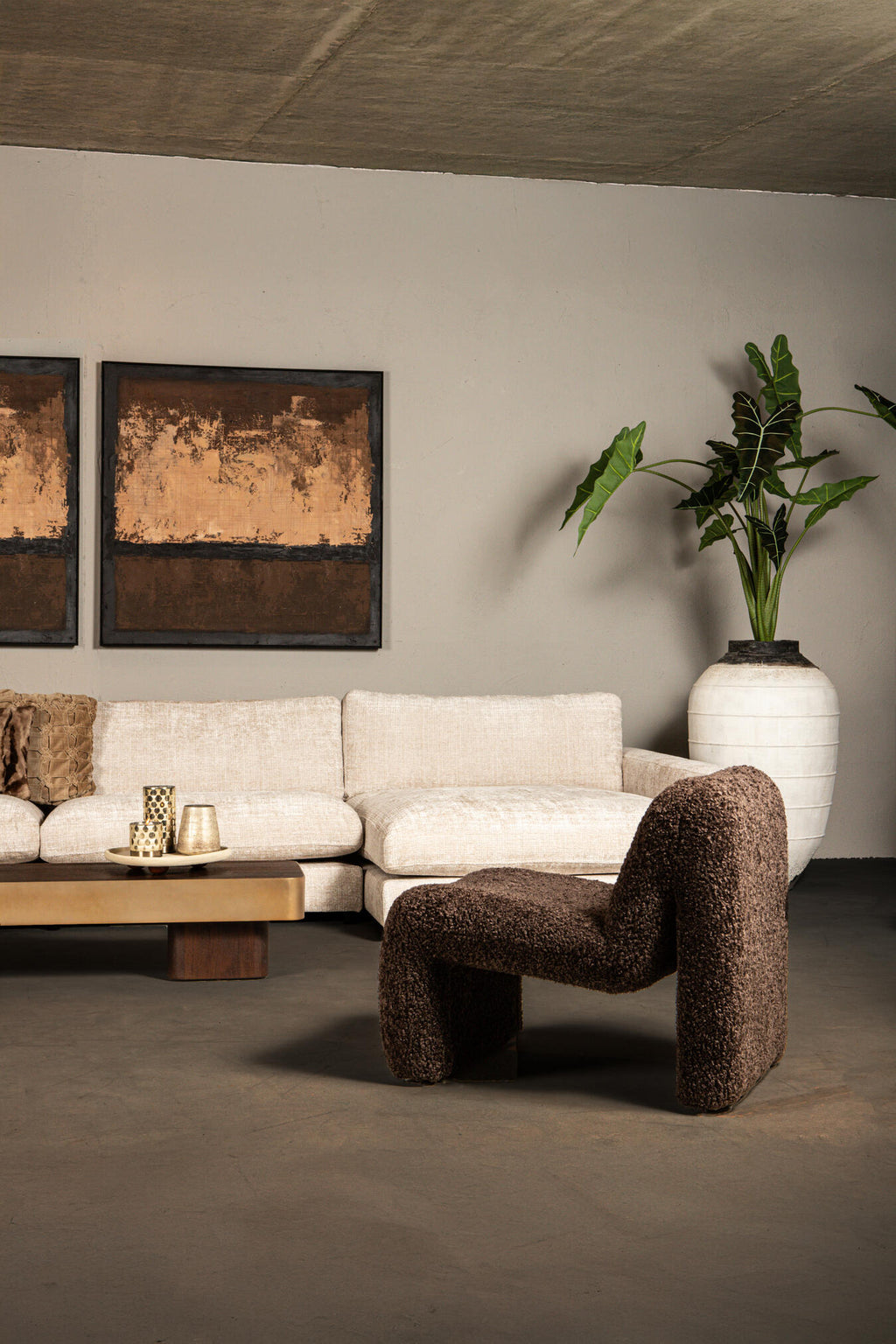 Oslo fauteuil teddy koffiebruin