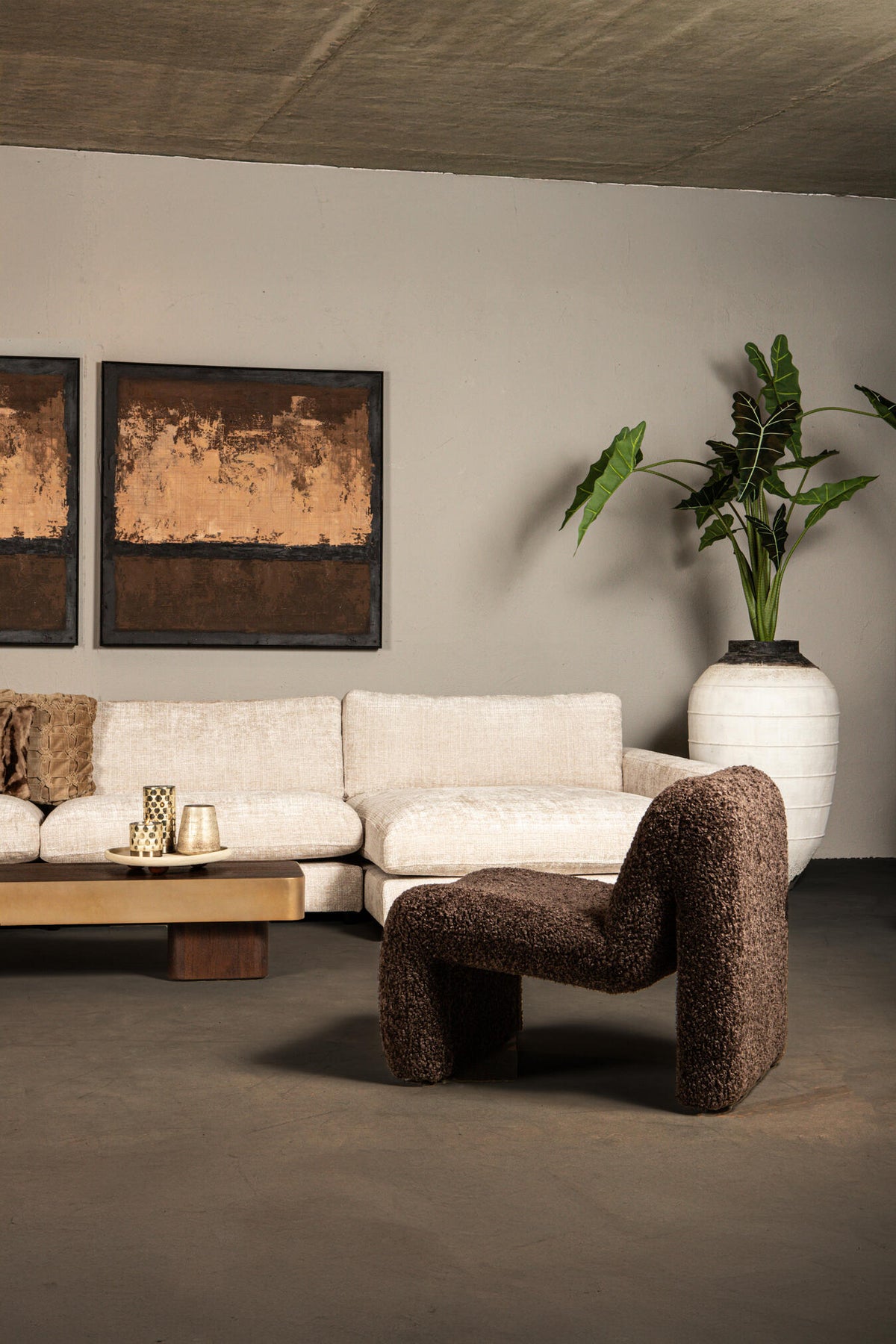 Oslo fauteuil teddy koffiebruin