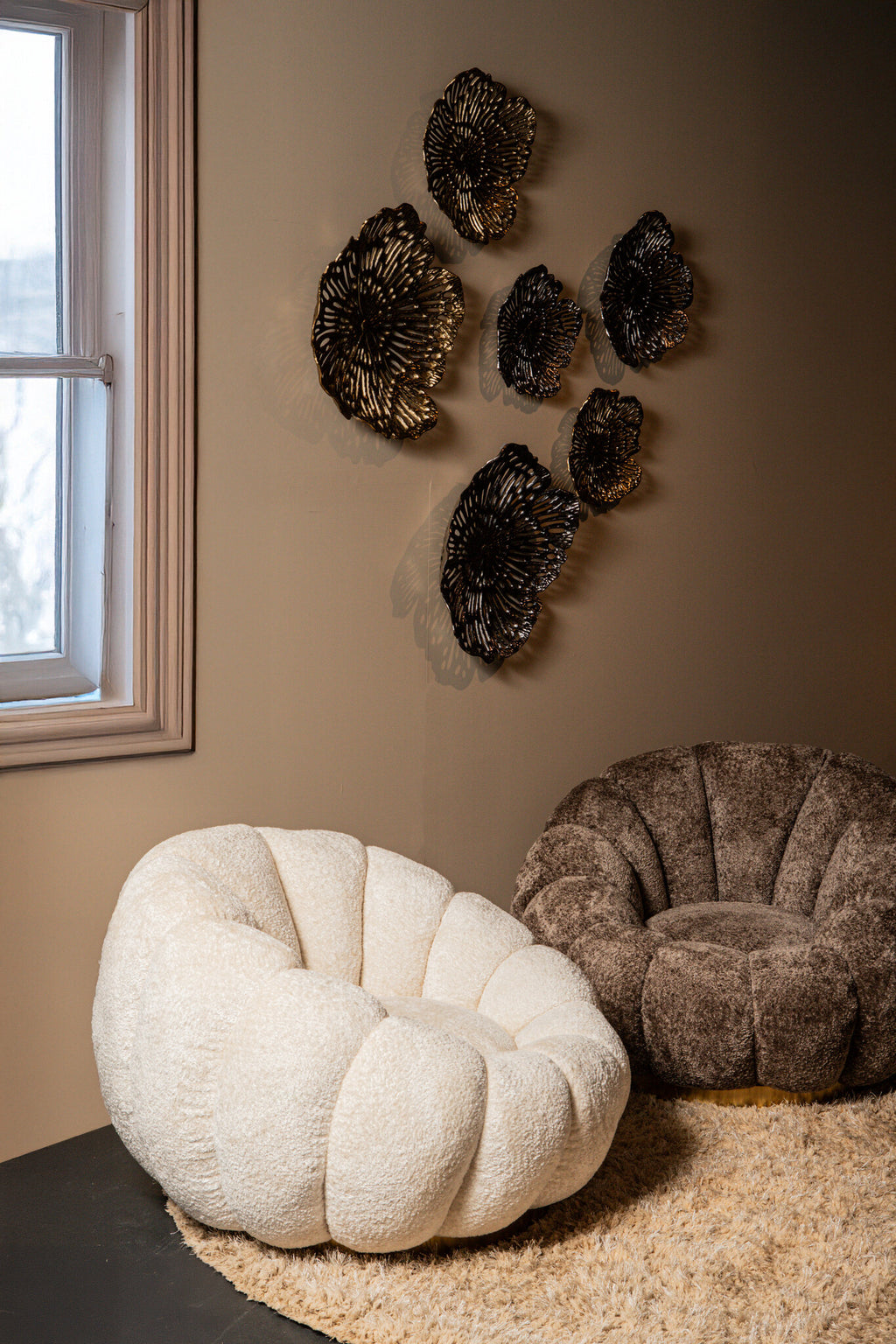 Daisy Fauteuil Crème Euphoria 2 Gouden Onderstel