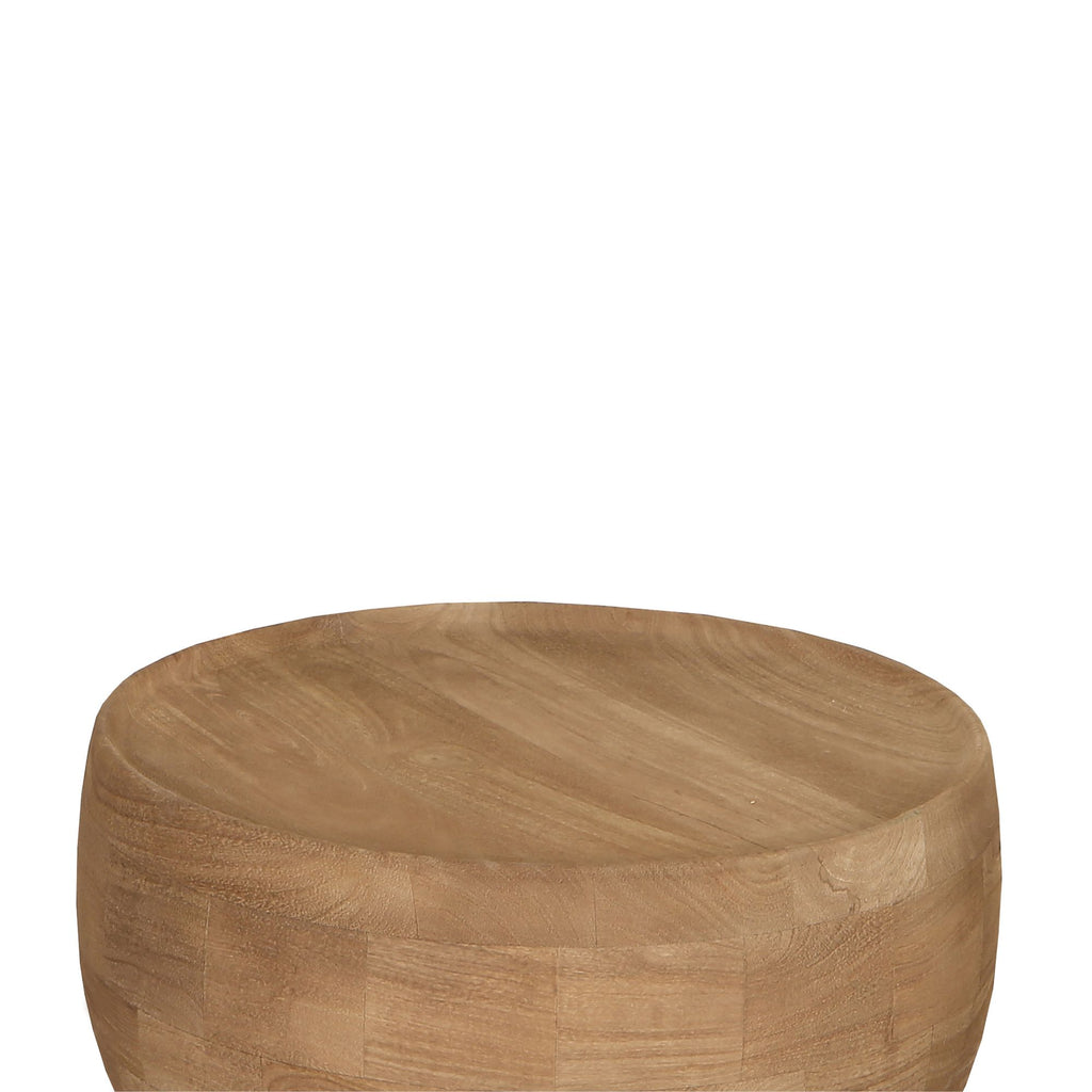 Erno Natural bijzettafel van mangohout met ronde voet