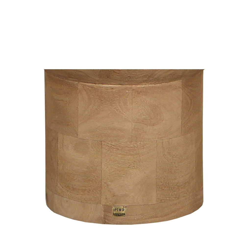 Erno Natural bijzettafel van mangohout met ronde voet