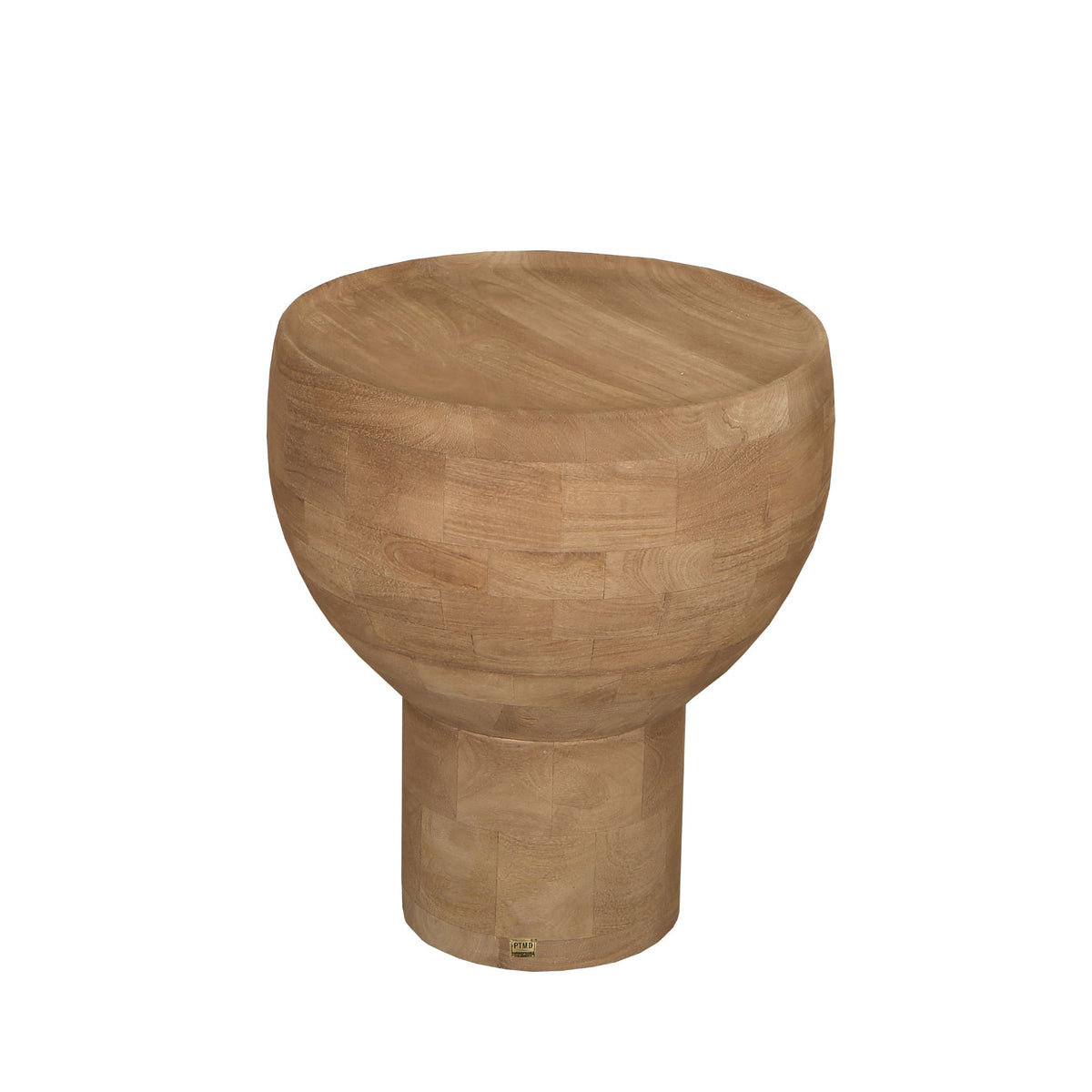 Erno Natural bijzettafel van mangohout met ronde voet