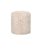 Ronde stoffen poef in Hair Beige