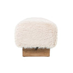 Beige Teddy bankje  met houten poten