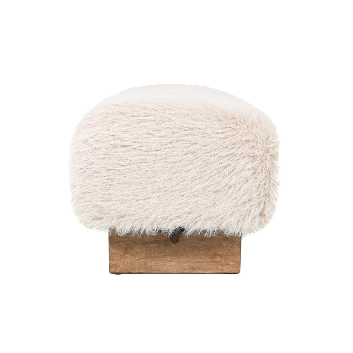 Beige Teddy bankje  met houten poten