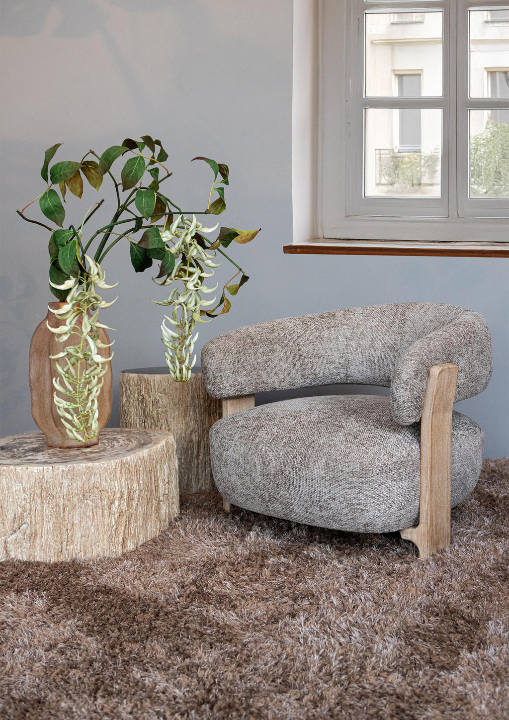 Mire Taupe Fauteuil Legacy 3 Mink Rubberhout