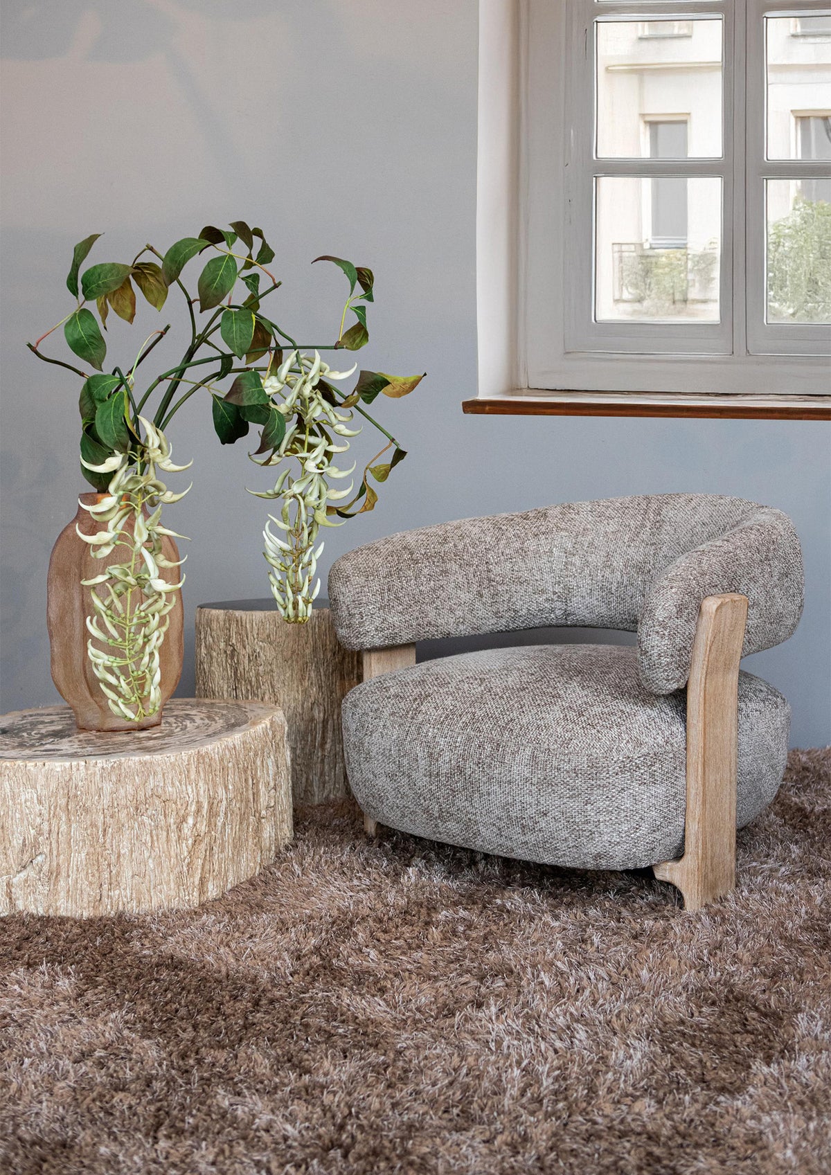 Mire Taupe Fauteuil Legacy 3 Mink Rubberhout