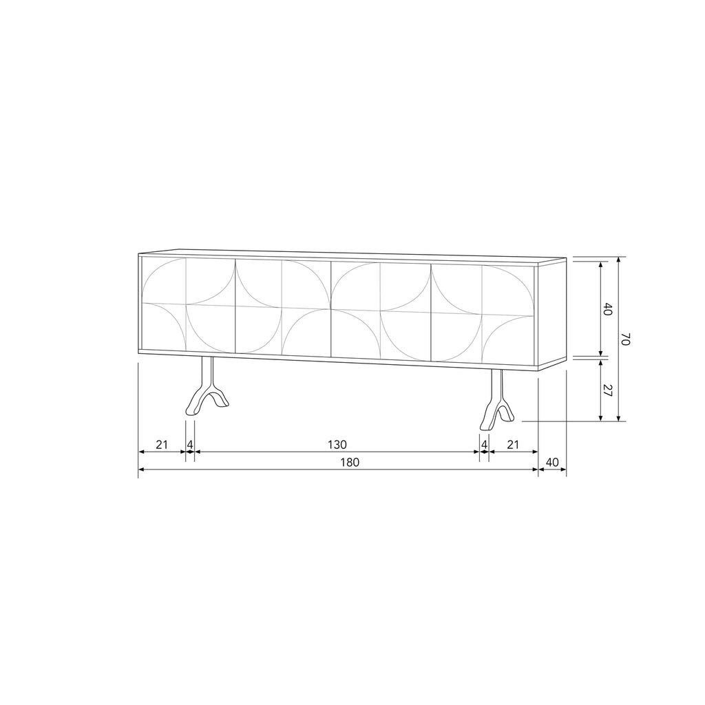 lade dressoir mangohout walnoot