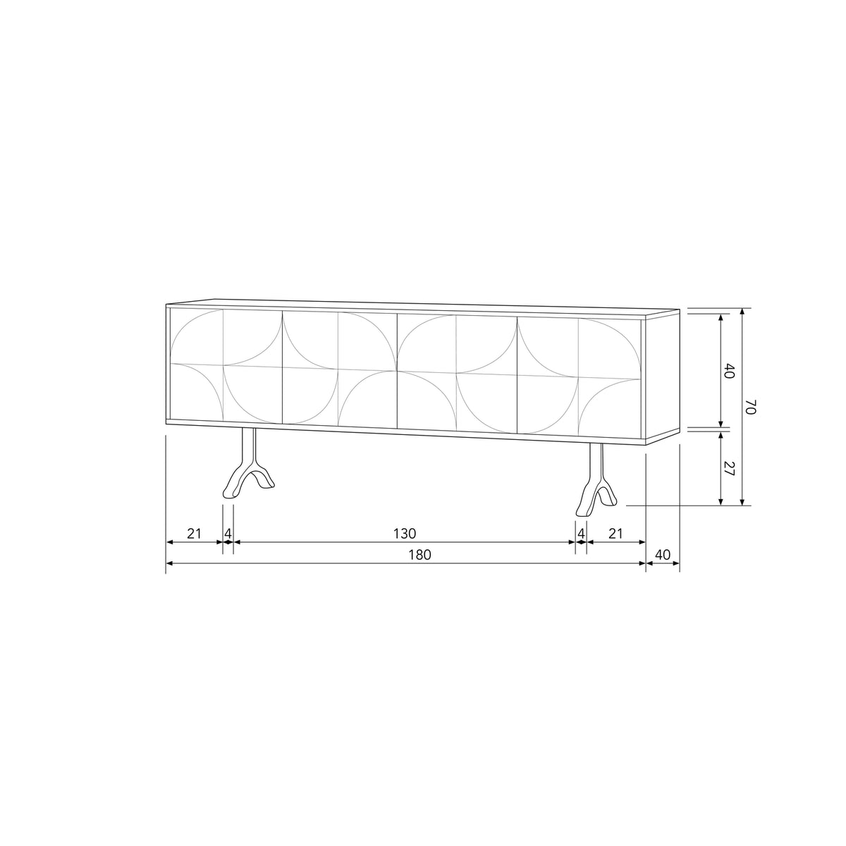 lade dressoir mangohout walnoot