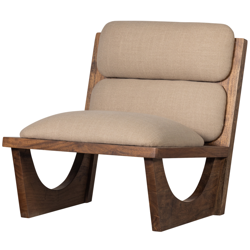 WEELDERIGE FAUTEUIL BOUCLÉ/NATUURLIJK HOUT
