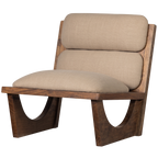 WEELDERIGE FAUTEUIL BOUCLÉ/NATUURLIJK HOUT