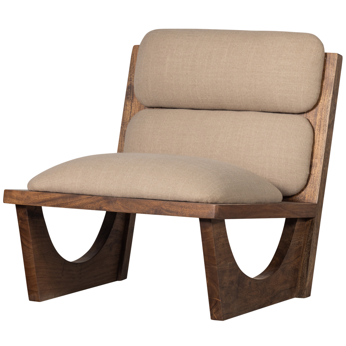 WEELDERIGE FAUTEUIL BOUCLÉ/NATUURLIJK HOUT