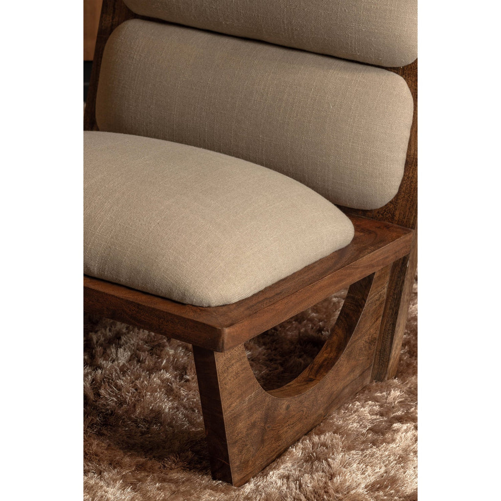 WEELDERIGE FAUTEUIL BOUCLÉ/NATUURLIJK HOUT